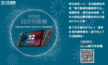 [活動]  2025年萬方數據線上有獎徵答活動，抽switch2帶回家!圖片